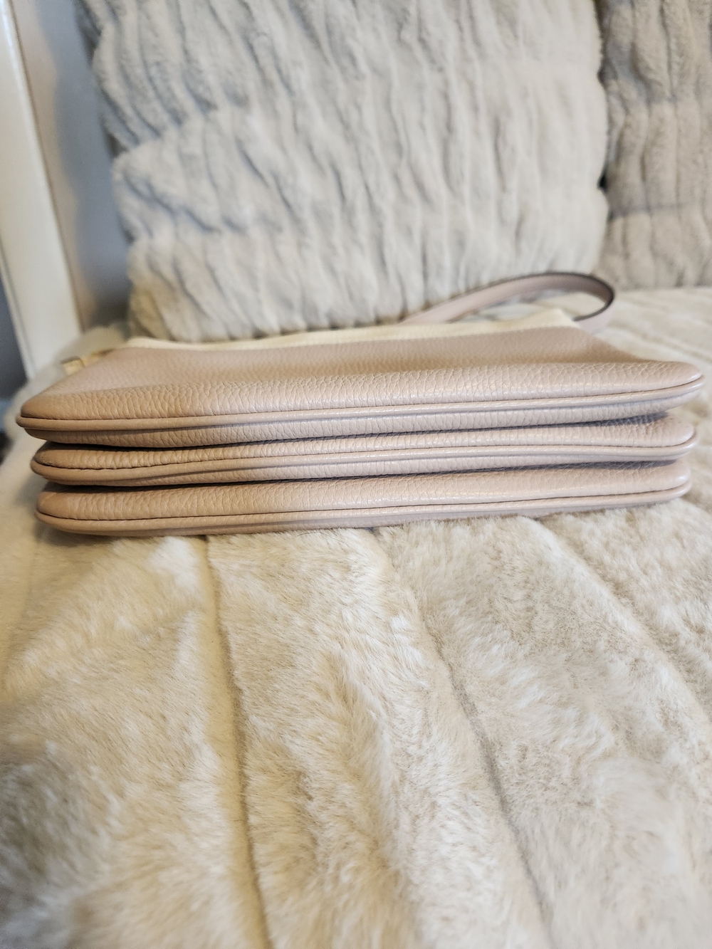 kate spade Two-Tone Pebbled Leather Crossbody in Blush and Cream - Picture 3 of 4
